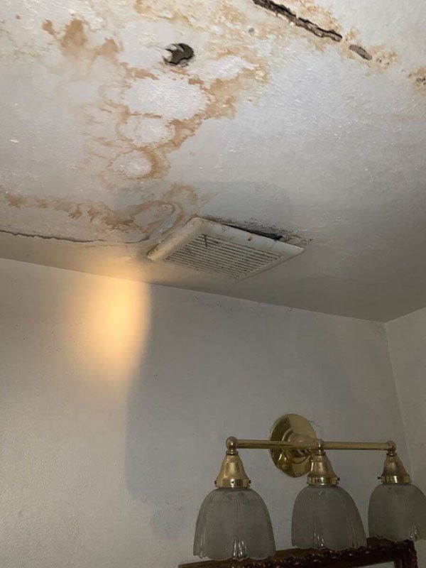 fire damaged ceiling