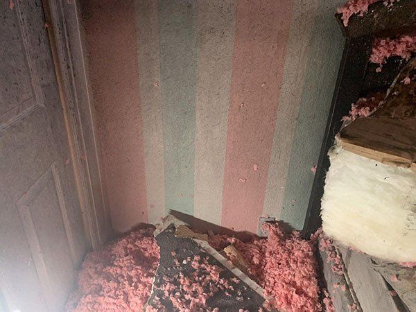 Pink white and blue wall