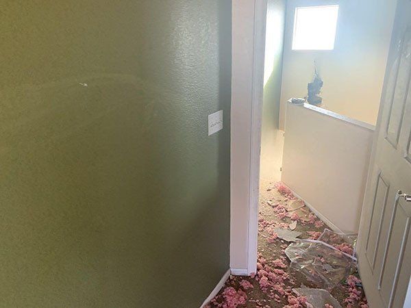 mess from the ceiling