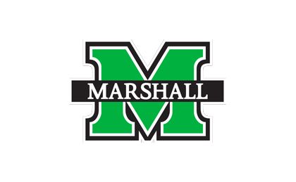 The marshall logo is green and black and says marshall on it.