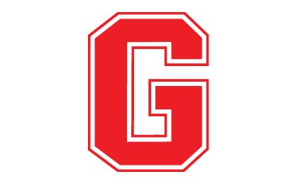A red letter g with a white outline on a white background.