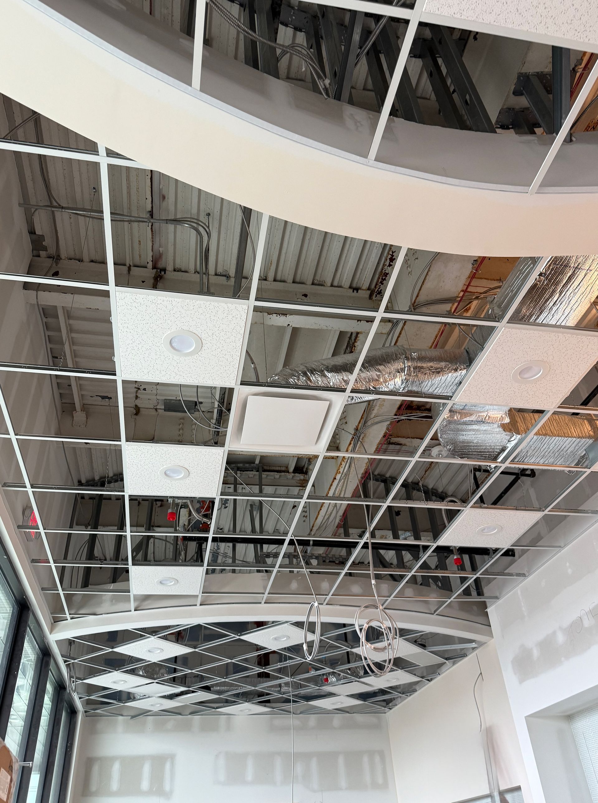 A picture of an unfinished ceiling