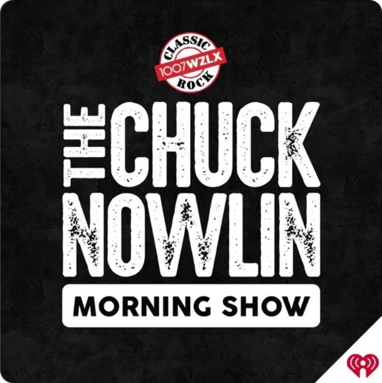 The Chuck Nowlin Morning Show logo in white on a black background.