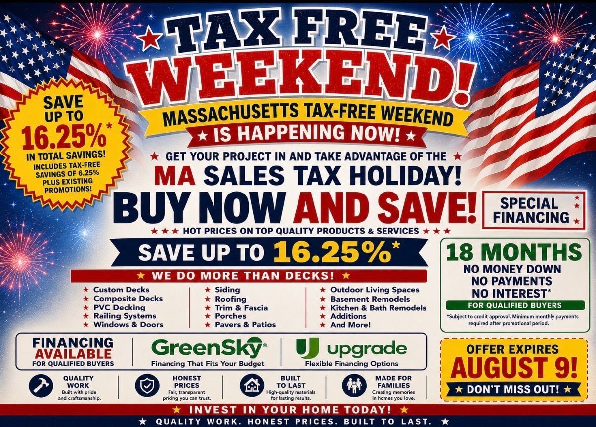 Bright orange summer promotion poster advertising HVAC discounts, financing, and savings up to 15% off.