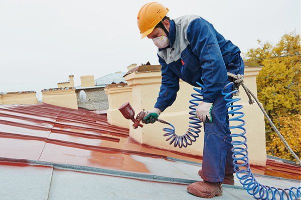 Building roof painting