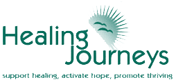The logo for healing journeys support healing , activate hope , promote thriving