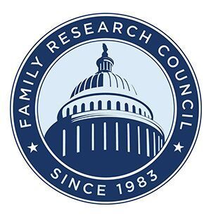 The family research council logo has a picture of the capitol building in the center.