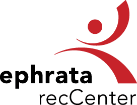 A red and black logo for ephrata reccenter