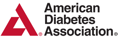 The logo for the american diabetes association is red and black.