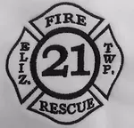 A fire rescue logo with the number 21 on it.
