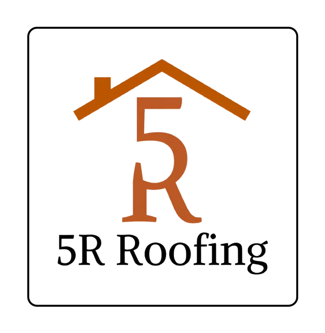 Logo for 5R Roofing, featuring a stylized orange roof over the number 5 and the letter R, with "5R Roofing" below.