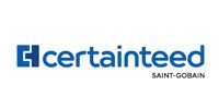 CertainTeed logo with a blue square and text on a white background. 