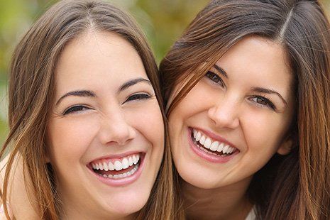 Women smiling