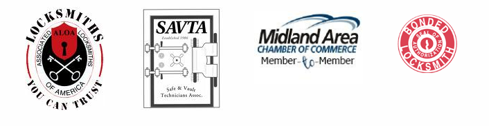 Member of Associated of America, Member of Safe & Vault Technicians Association,  Midland Area Chamber of Commerce, Fully Bonded and Insured Locksmith