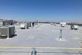 Commercial roof with HVAC units
