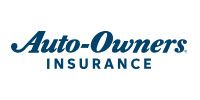Auto-Owners Insurance logo in dark teal text on a white background.