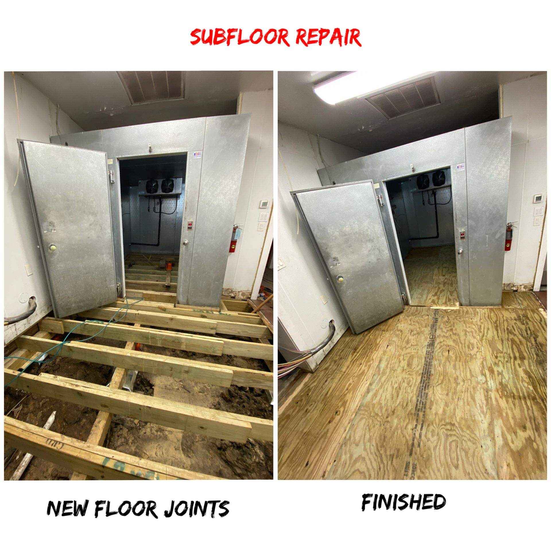 before and after subfloor repair
