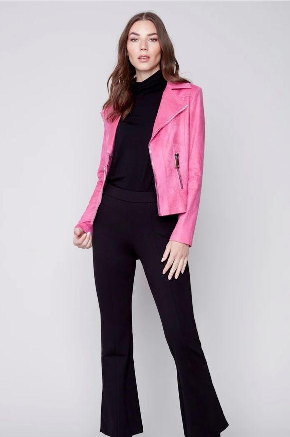 Woman in a pink jacket