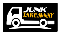 White silhouette of a truck. Text "JUNK TAKEAWAY" on a black background.