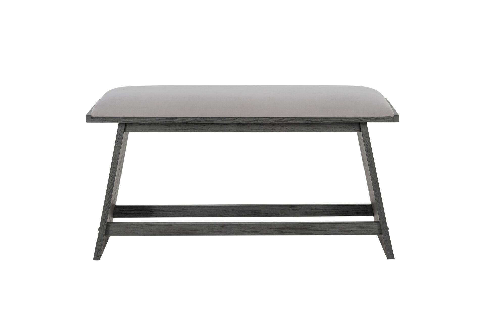 A small black table with a wooden frame on a white background.