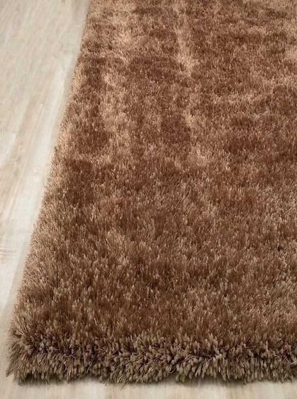 A brown rug is sitting on a wooden floor.