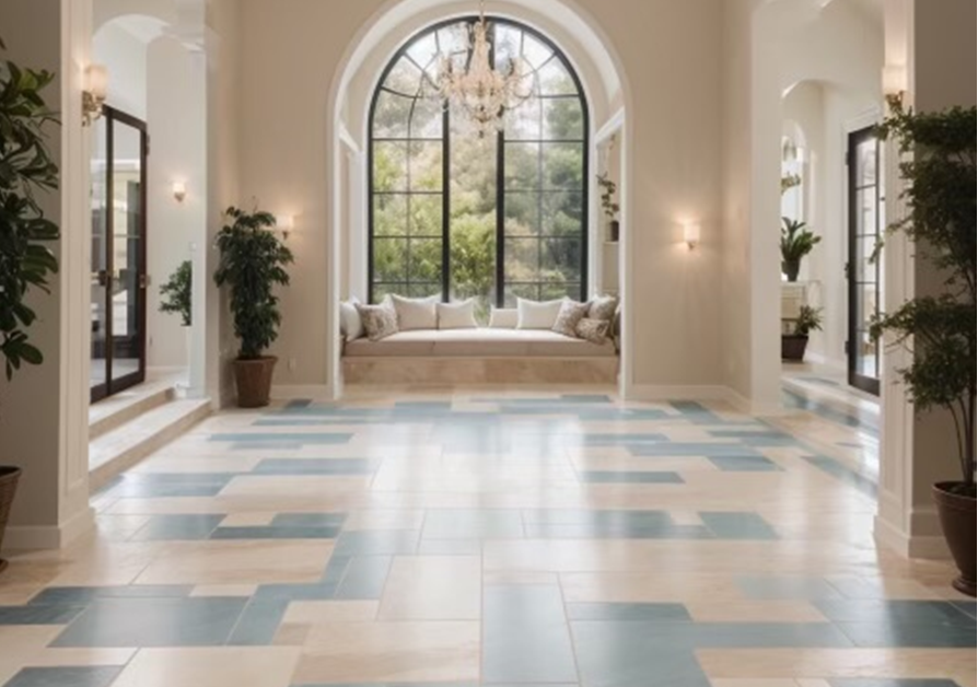 Indoor tile floor design