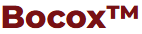 Bocox™ in dark red font.