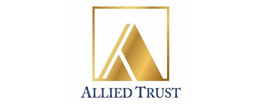Golden logo with a stylized A inside a square, ALLIED TRUST text below.