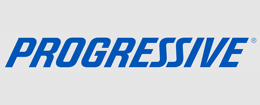 Progressive logo in blue on a light gray background.