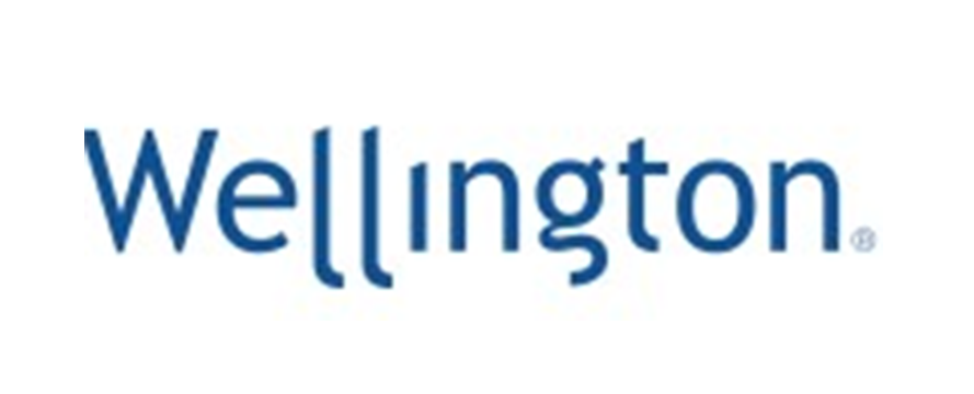Wellington logo in blue, sans-serif font, with a small registered trademark symbol.