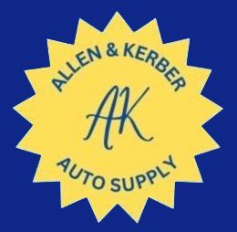 Allen & Kerber Auto Supply logo: Yellow starburst with "Allen & Kerber" and "Auto Supply" text, and "AK" initials.