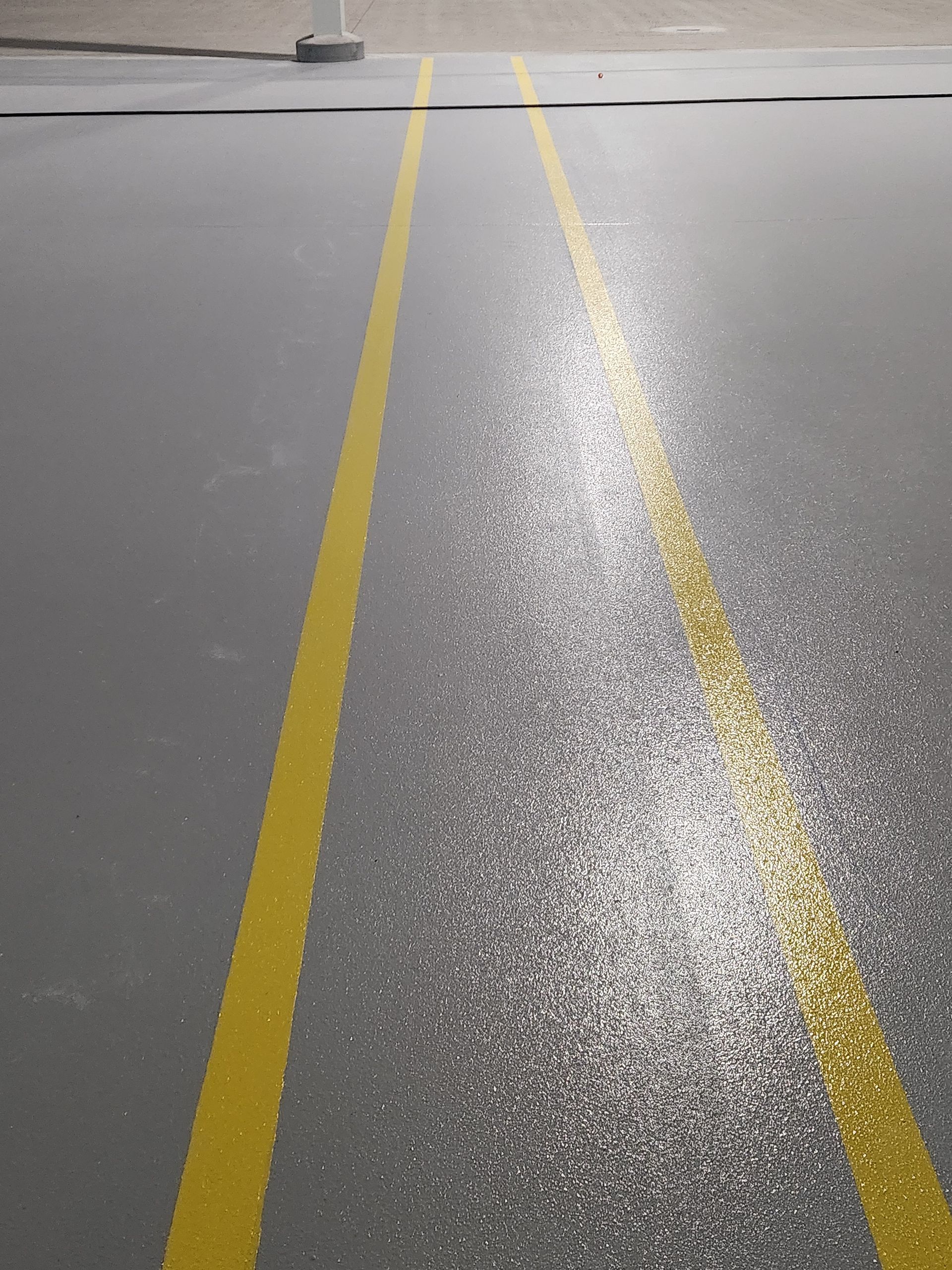 A road with a yellow line on it