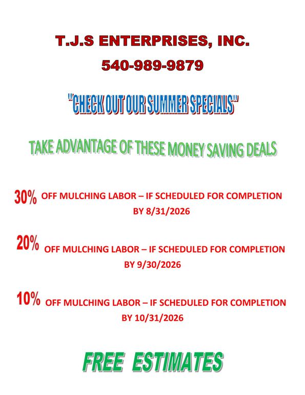 2026 Summer Special Mulch - T.J.S. Enterprises Inc.