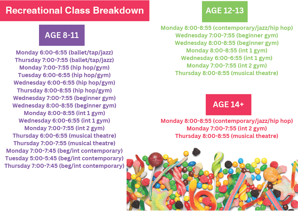 2024-2025 Class Schedule