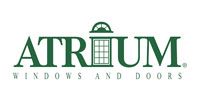 Atrium Windows and Doors logo in green text with a window icon