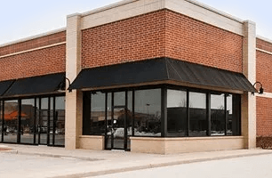 Storefront glass windows