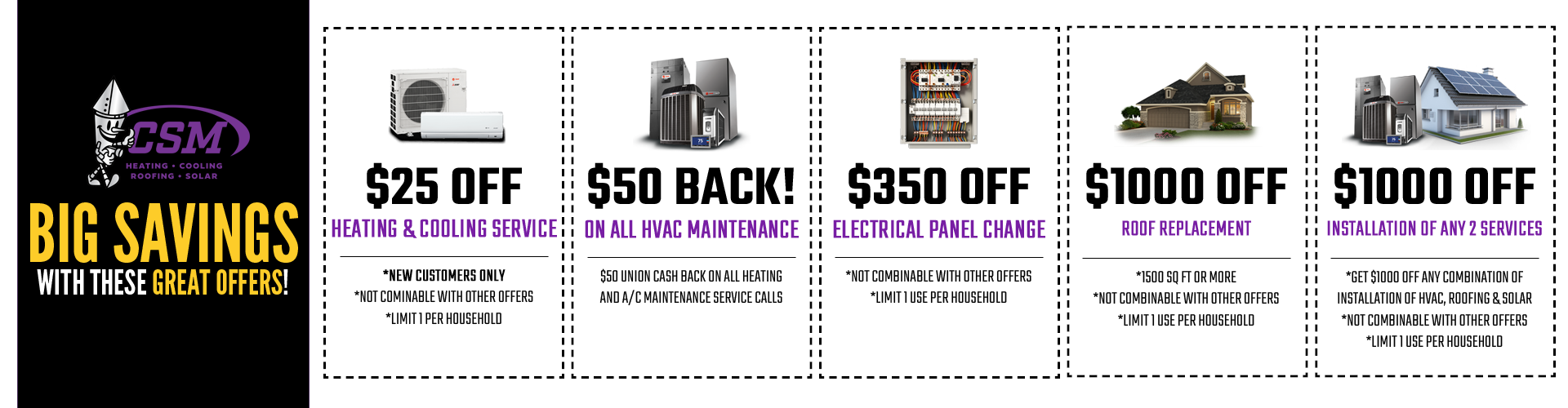 heating, air conditioning and roofing coupons