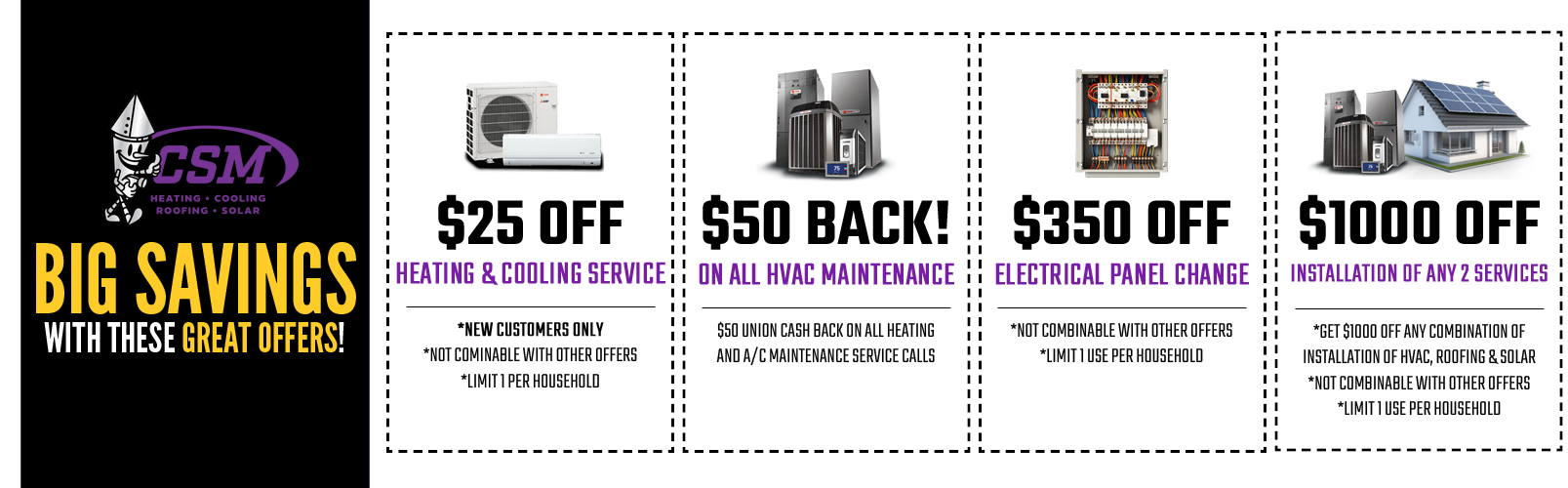 heating, air conditioning and roofing coupons