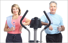 Couple with treadmill