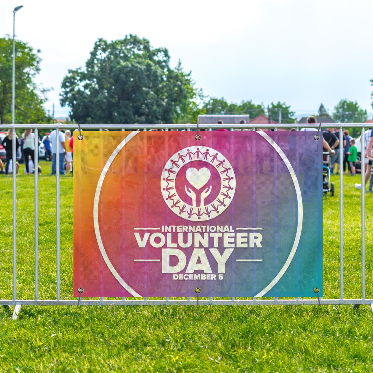 International Volunteer Day mesh banner