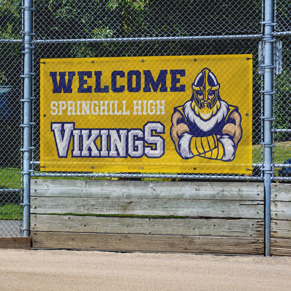 Welcome Springhill High Vikings mesh banner