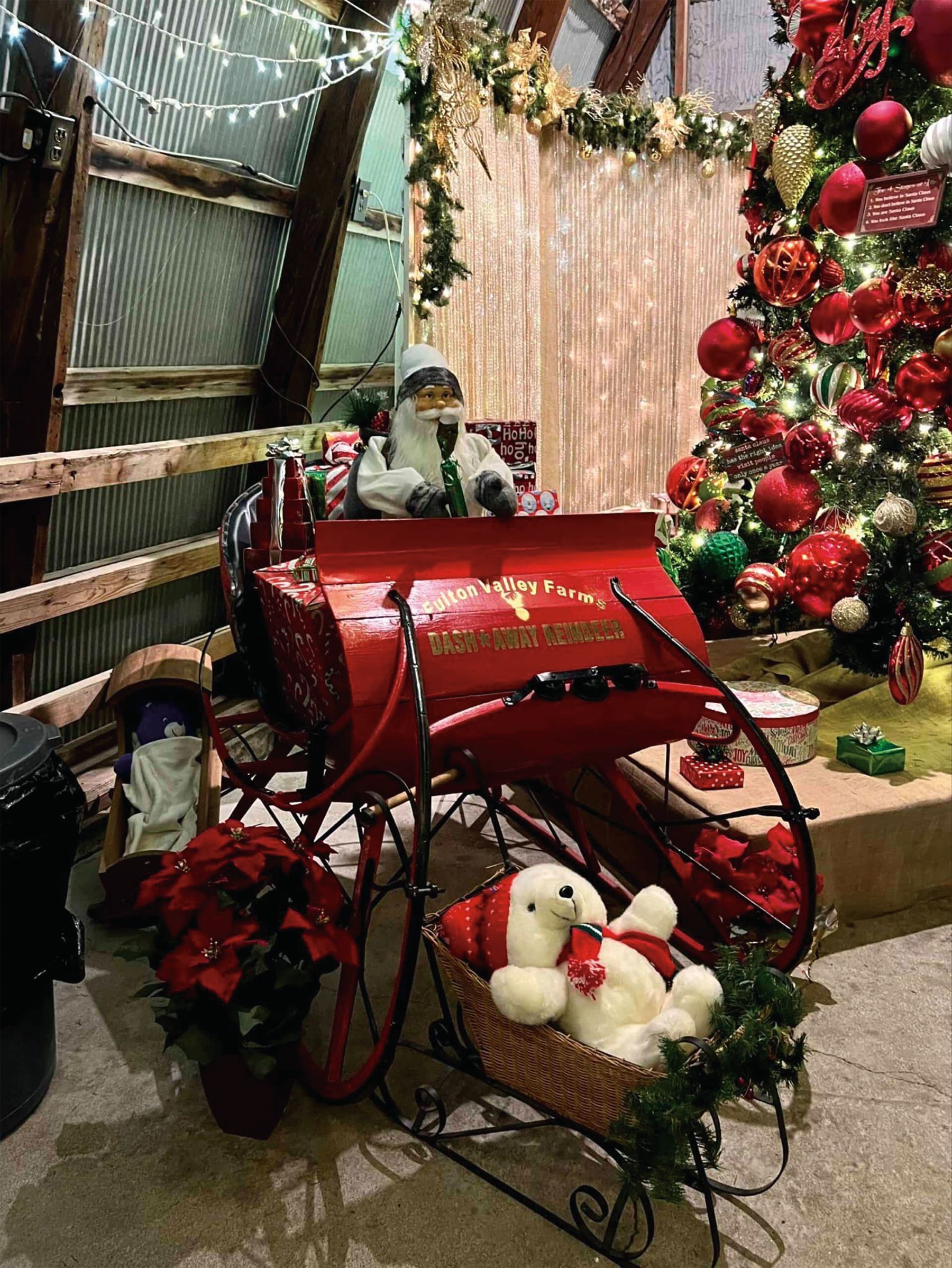 Decorative sleigh at Fulton Valley Farms