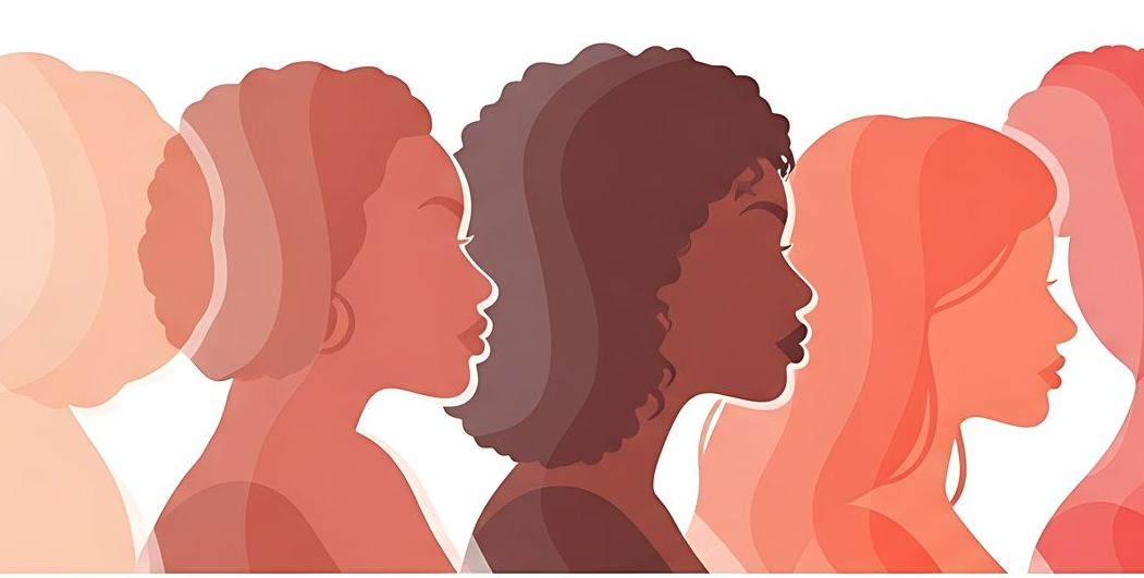 Artistic silhouettes of diverse women