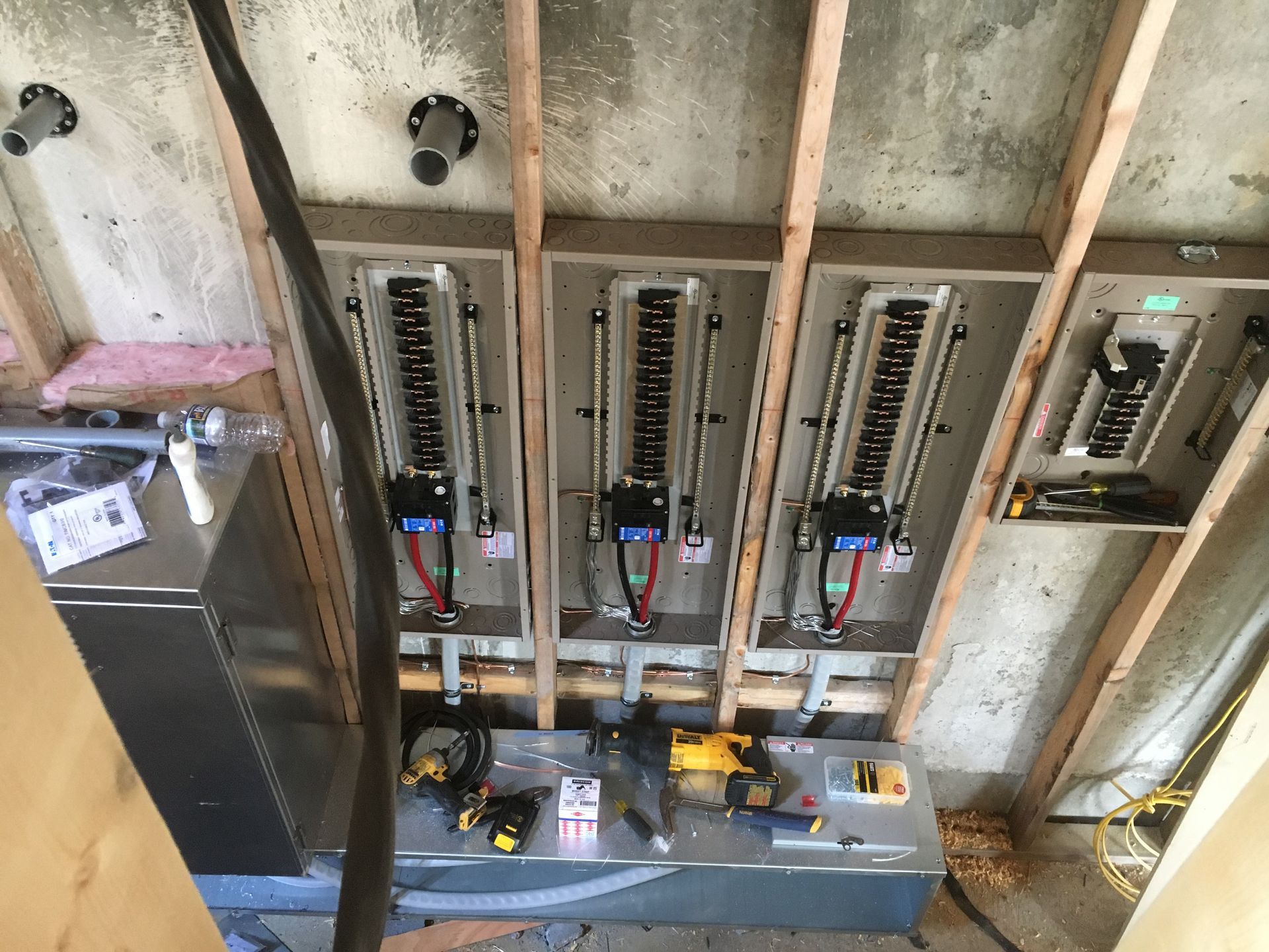 A room with a lot of electrical equipment in it