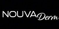 NOUVADerm logo in white cursive on a black background