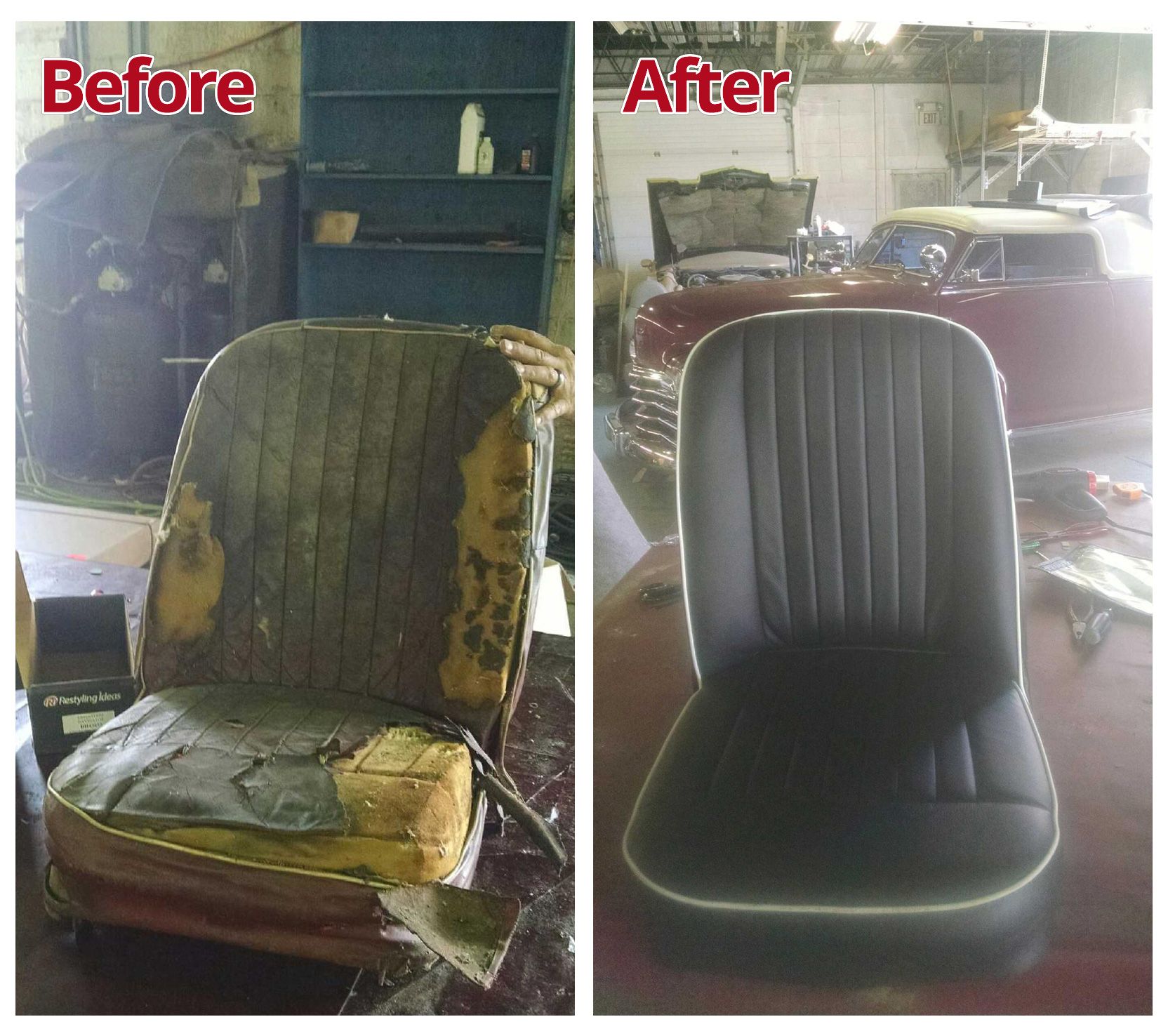 before and after chair