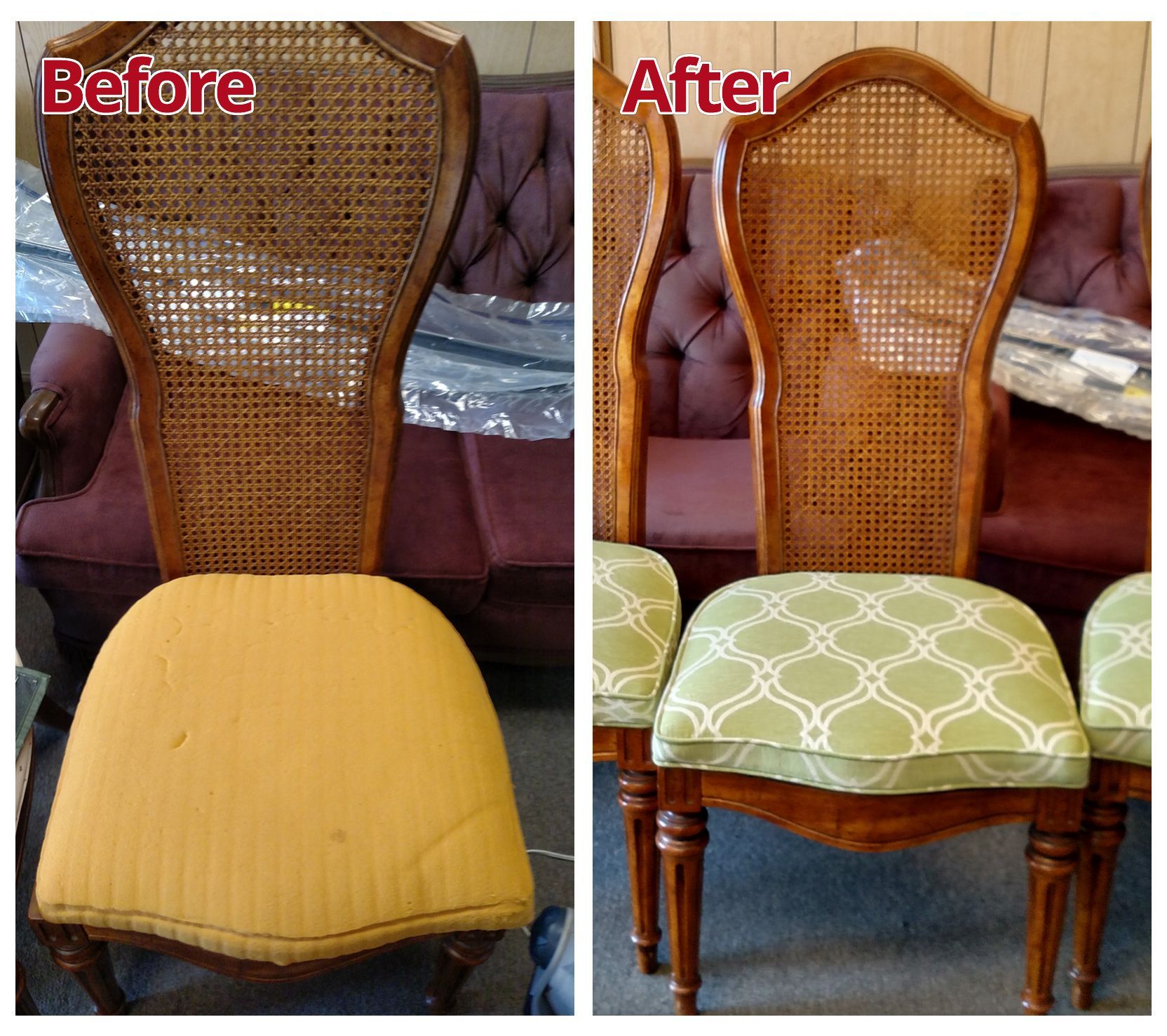before and after chair