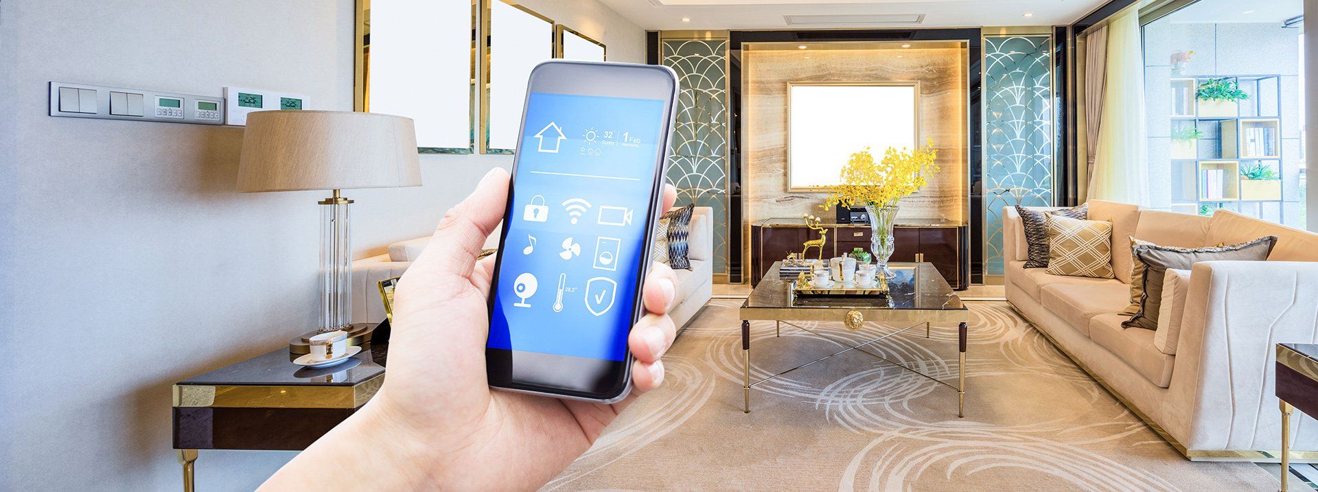 Mobile phone with smart home app