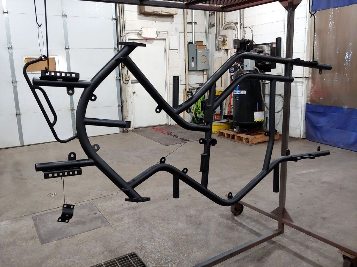 Powder coating for vehicle parts