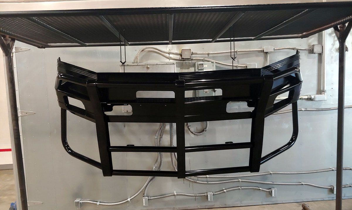 Powder coating for vehicle parts